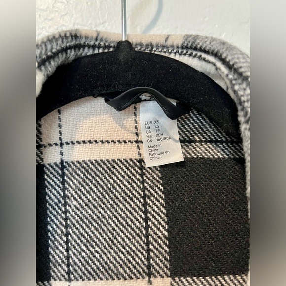 H&M Brushed Twill Jacket in Black/Plaid - Size XS - Picture 7 of 7